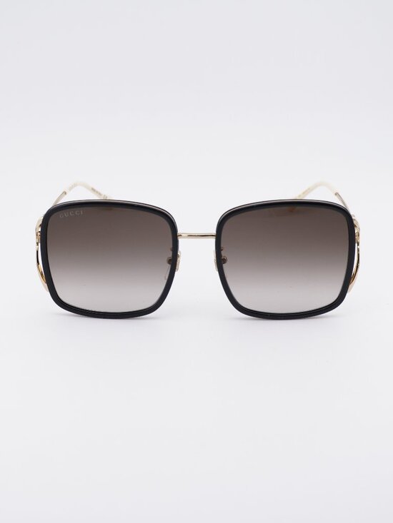 Gucci GG1016SK 004 Sunglasses Black Square Frame, Brown Lenses main image 6